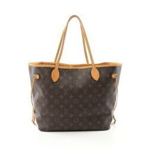 Louis Vuitton Neverfull Tote Bag Leather Monogram Brown
